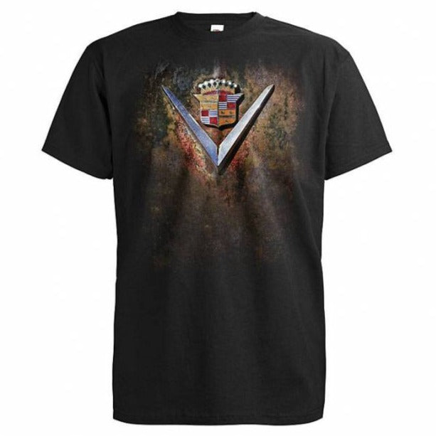 T-PAITA MUSTA - DC Cadillac Ruoste logo