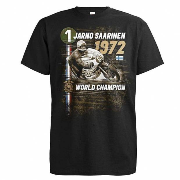 T-PAITA MUSTA - DC BIKER Jarno Saarinen 1972