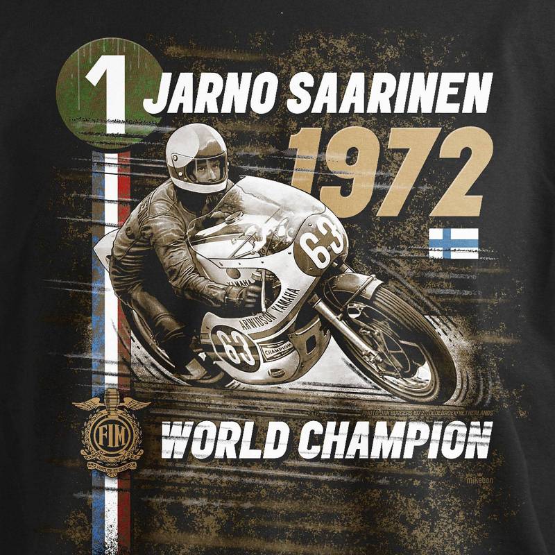 T-PAITA MUSTA - DC BIKER Jarno Saarinen 1972