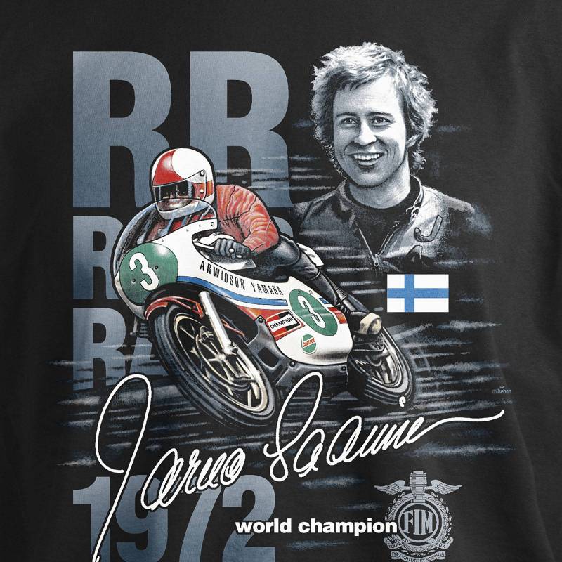 T-PAITA MUSTA - DC BIKER Jarno Saarinen