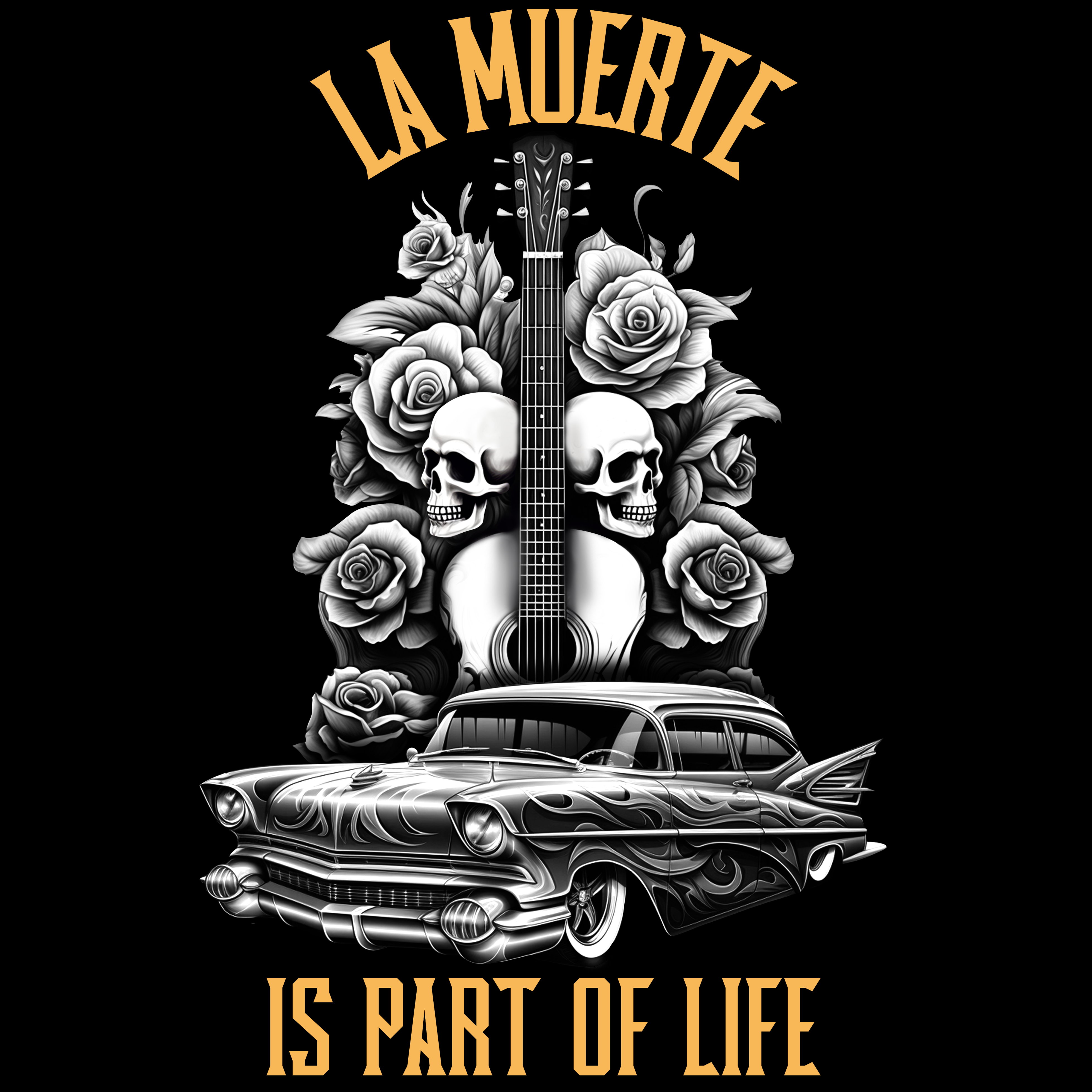 PITKÄHIHAINEN T-PAITA MUSTA - LA MUERTE (00 3514)