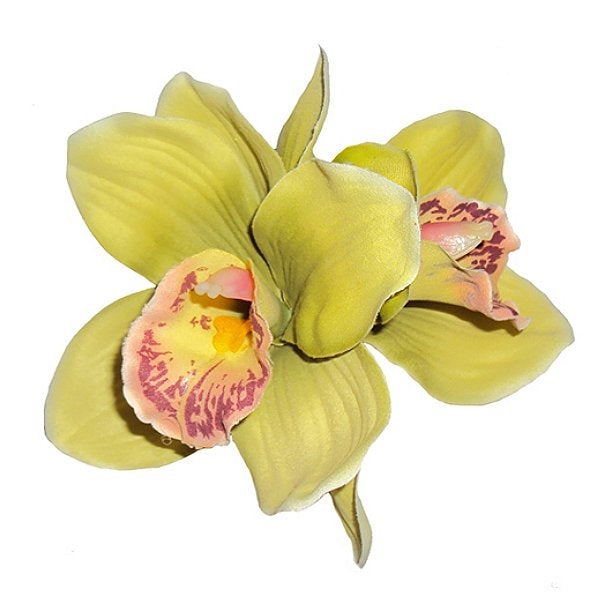 GINGER Double Green Orchid Hair Flower