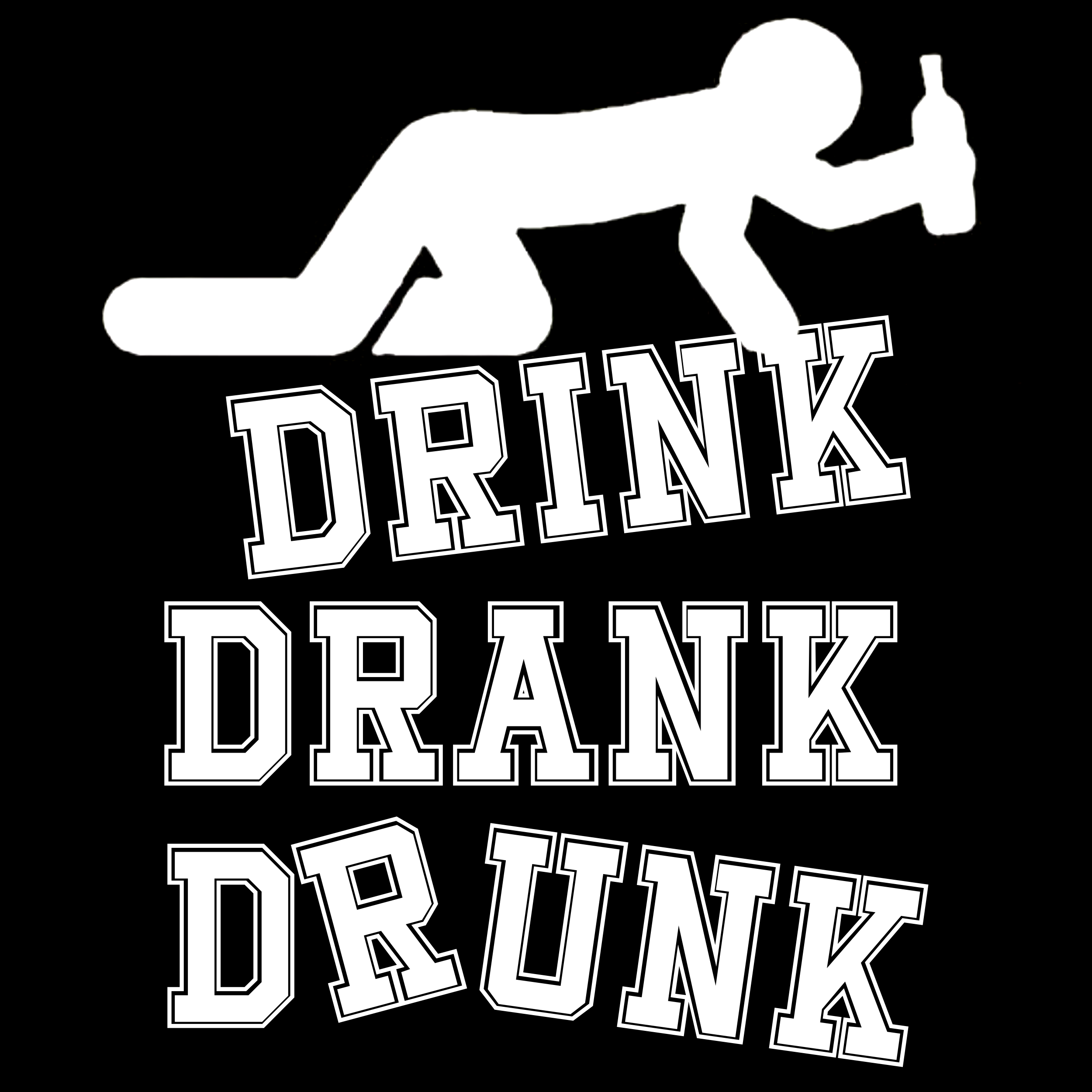 T-PAITA MUSTA - DRINK DRANK DRUNK - KAMALA LUONNE (2881)