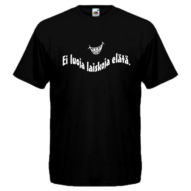 T-PAITA musta - Ei luoja laiskoja elätä. (00 448)