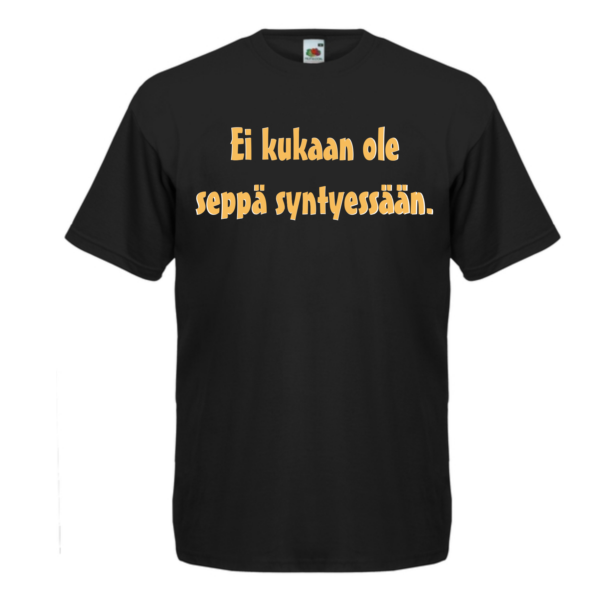 T-PAITA musta - Ei kukaan ole seppä syntyessään. (5080)