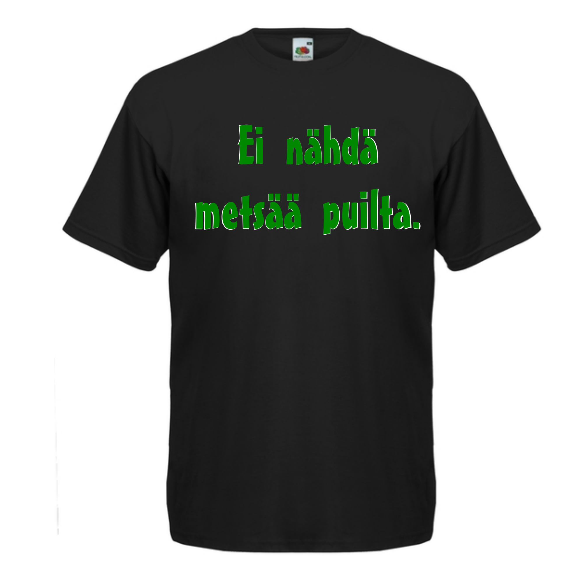 T-PAITA musta - Ei nähdä metsää puilta. (5075)