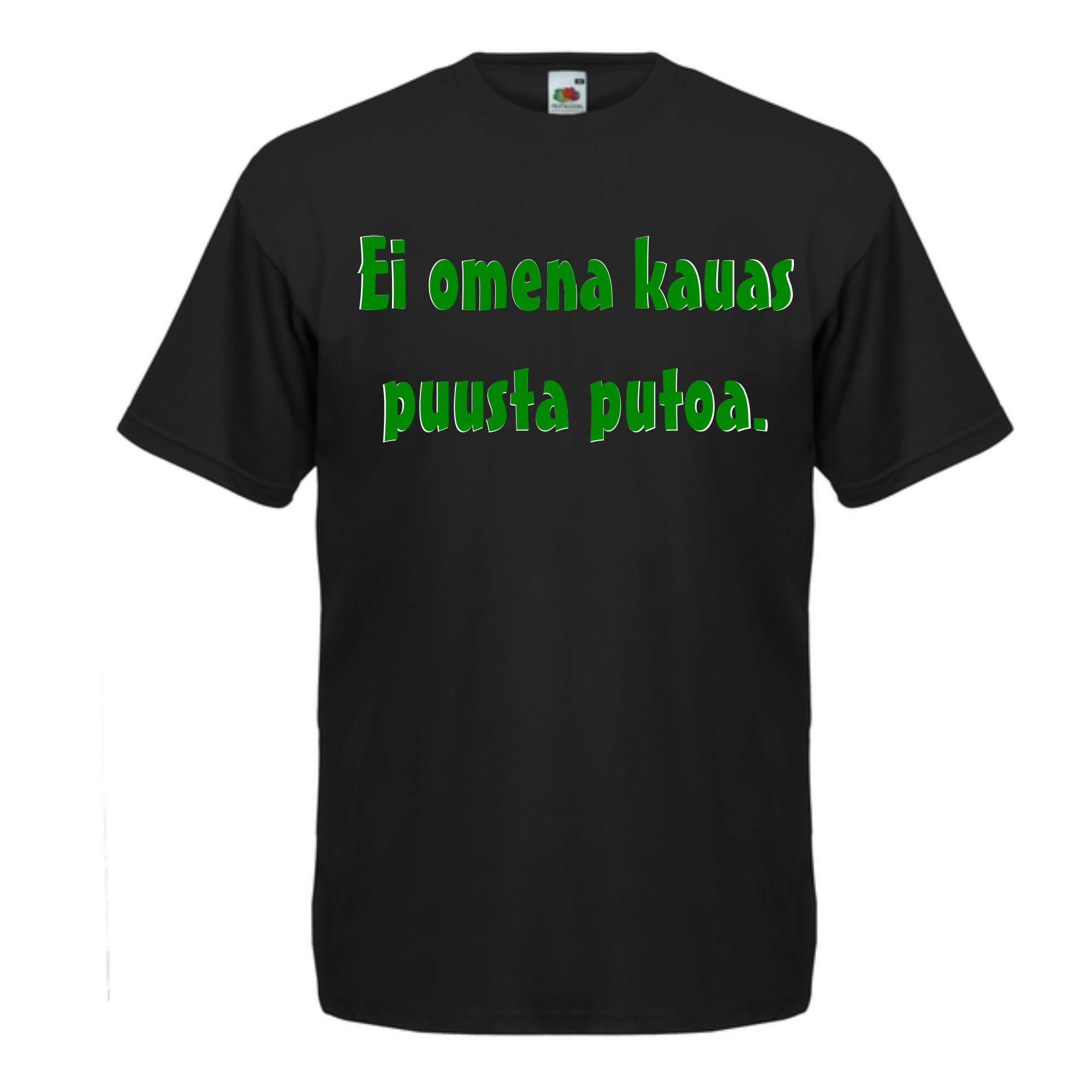 T-PAITA musta - Ei omena kauas puusta putoa. (5073)