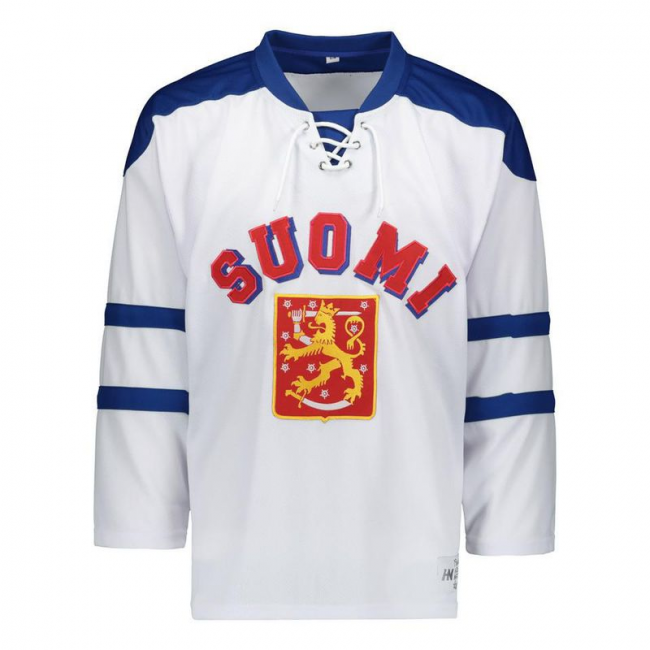 SUOMI ICE HOCKEY RETRO FANIPAITA (VALKOINEN)