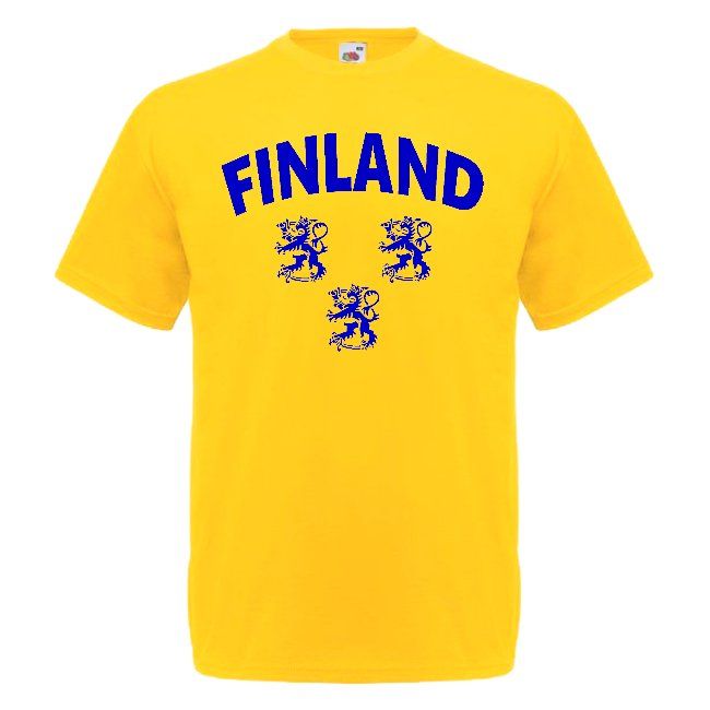 T-PAITA FINLAND TRE LEJON keltainen (00 472)