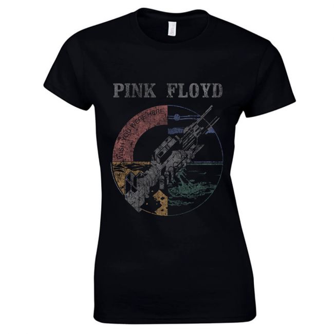 NAISTEN T-PAITA - WISH YOU WERE HERE DISTRESSED - PINK FLOYD (LF8357)