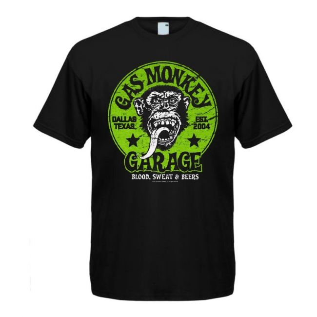 T-PAITA - GREEN LOGO - GAS MONKEY (GMG023)