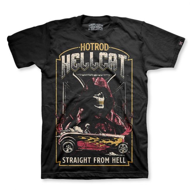 T-PAITA MUSTA - Straight From Hell - HOTROD HELLCAT