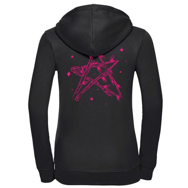 NAISTEN VETOKETJUHUPPARI MUSTA - PINK STAR (00 2078)