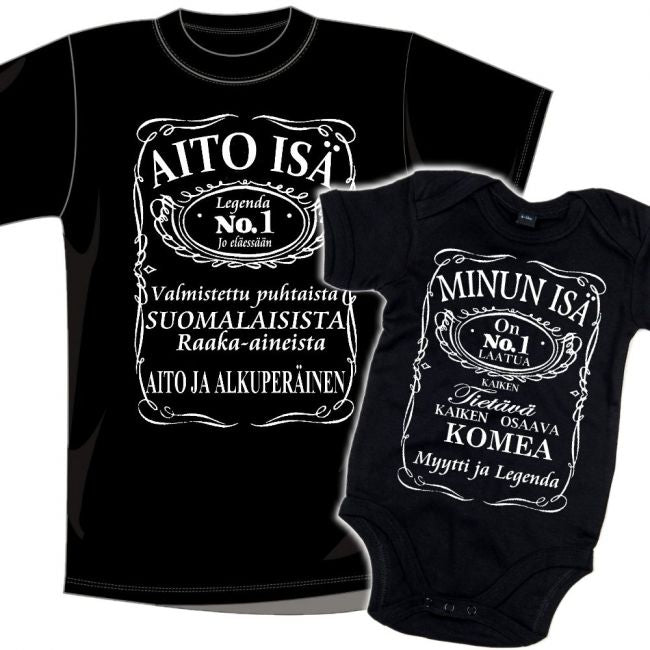 MIESTEN T-PAITA + VAUVAN BODY AITO ISÄ (00 1159)