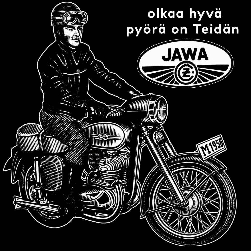 T-paita JAWA "olkaa hyvä pyörä on teidän. (00 851)