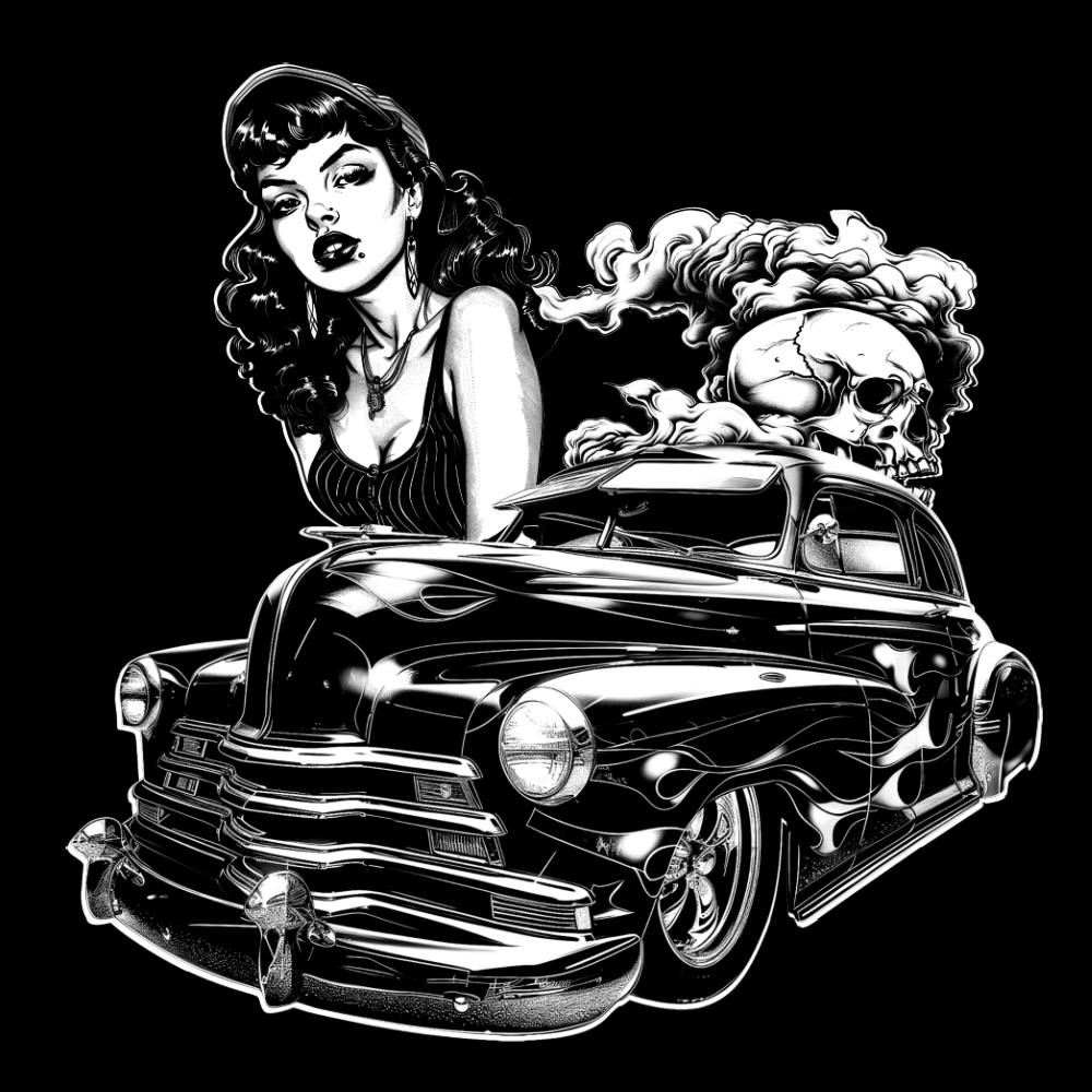 T-PAITA MUSTA - Chicano Lowrider (3042)