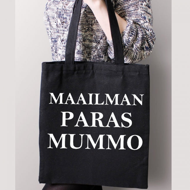 KANGASKASSI musta - PARAS MUMMO teksti