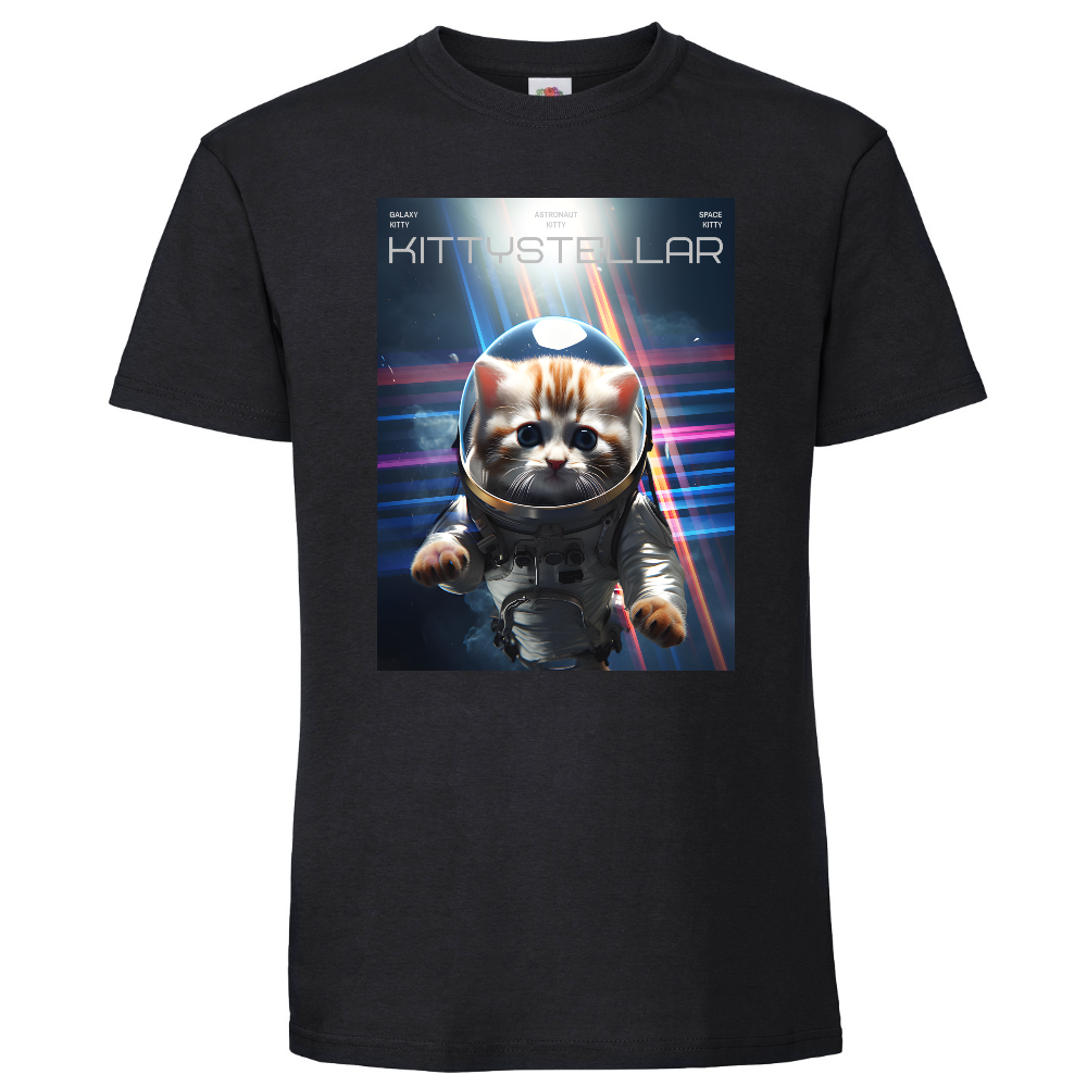 KISSALEFFA T-PAITA MUSTA - KITTYSTELLAR (00 422)