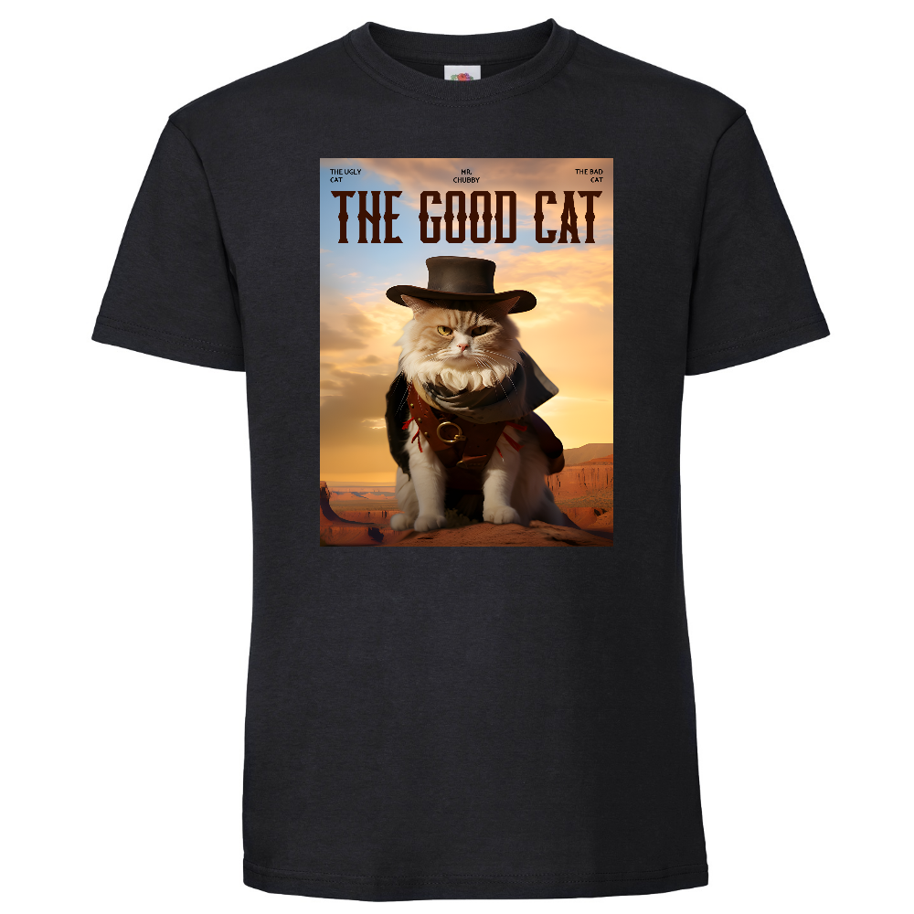 KISSALEFFA T-PAITA MUSTA - THE GOOD CAT (00 2560)