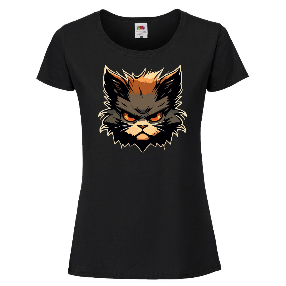 NAISTEN PAITA musta - ANGRY CAT (00 2565)