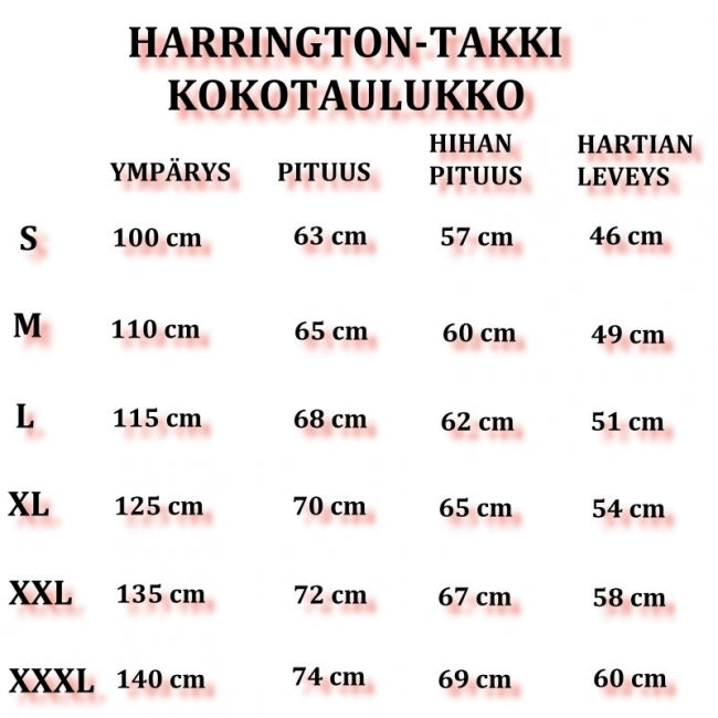 HARRINGTON TAKKI Valk/Musta