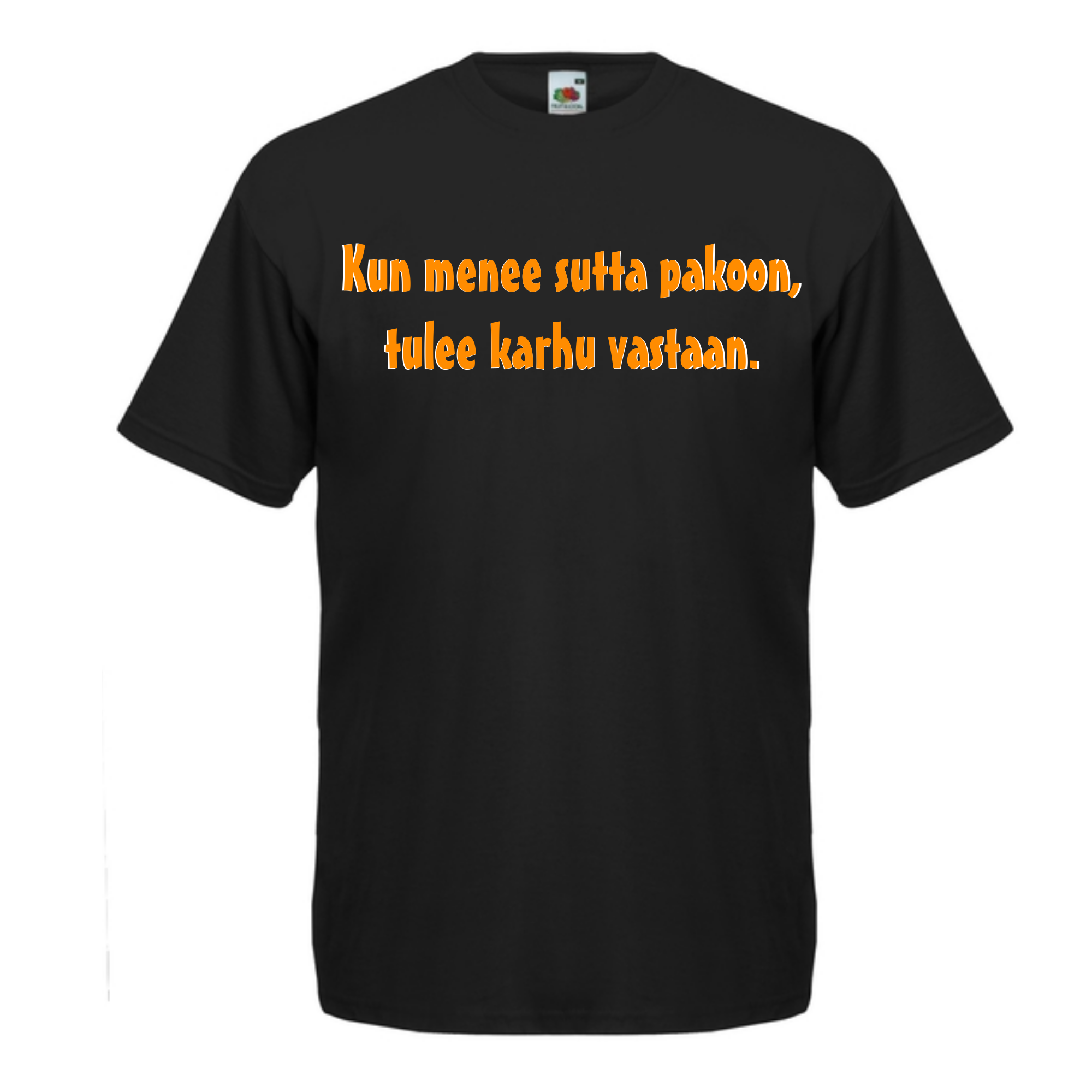 T-PAITA musta - Kun menee sutta pakoon, tulee karhu vastaan. (5036)