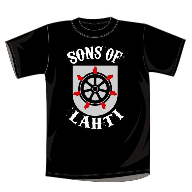 T-PAITA musta - SONS OF LAHTI vaakuna