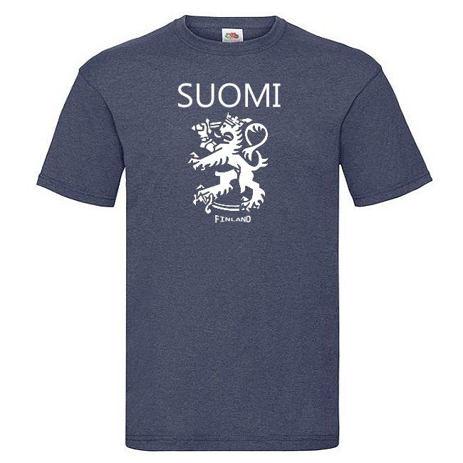 T-PAITA Suomi/Leijona/Finland Heather navy