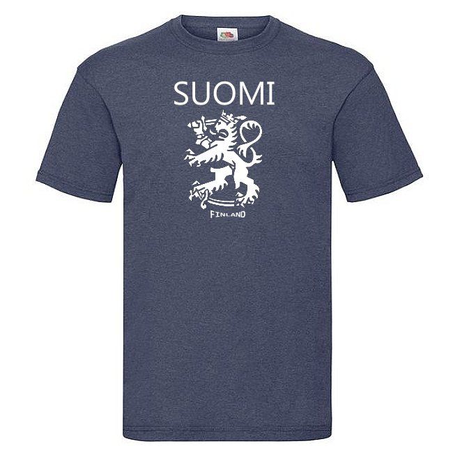 T-PAITA  Suomi/Leijona/Finland Heather navy