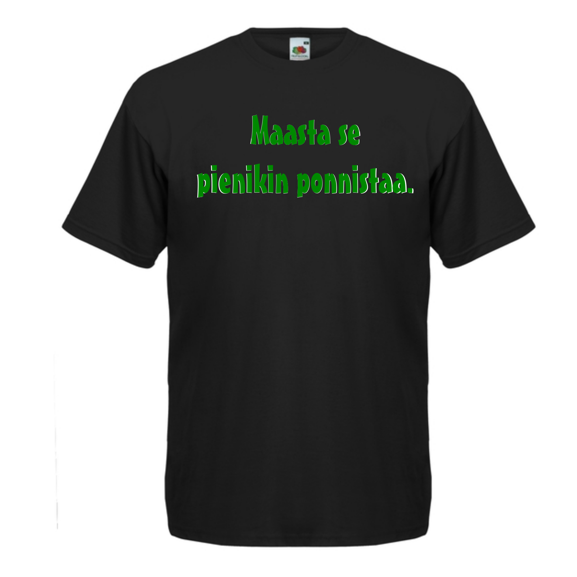 T-PAITA musta - Maasta se pienikin ponnistaa. (5028)