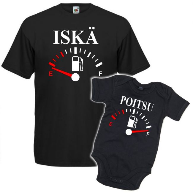 MIESTEN mu T-PAITA + VAUVAN BODY MITTARI (00 781)