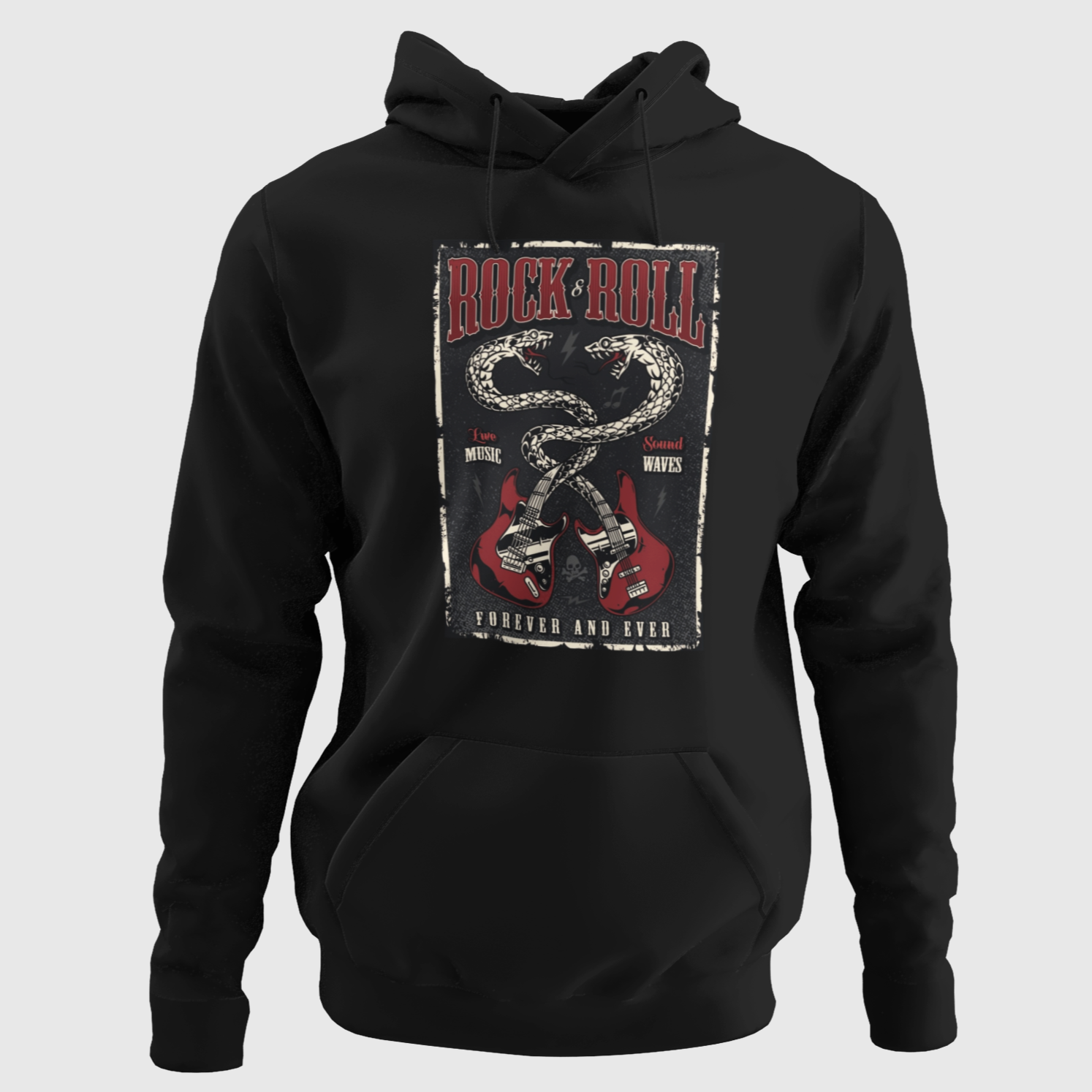 HUPPARI musta - ROCK & ROLL FOREVER AND EVER (3108)