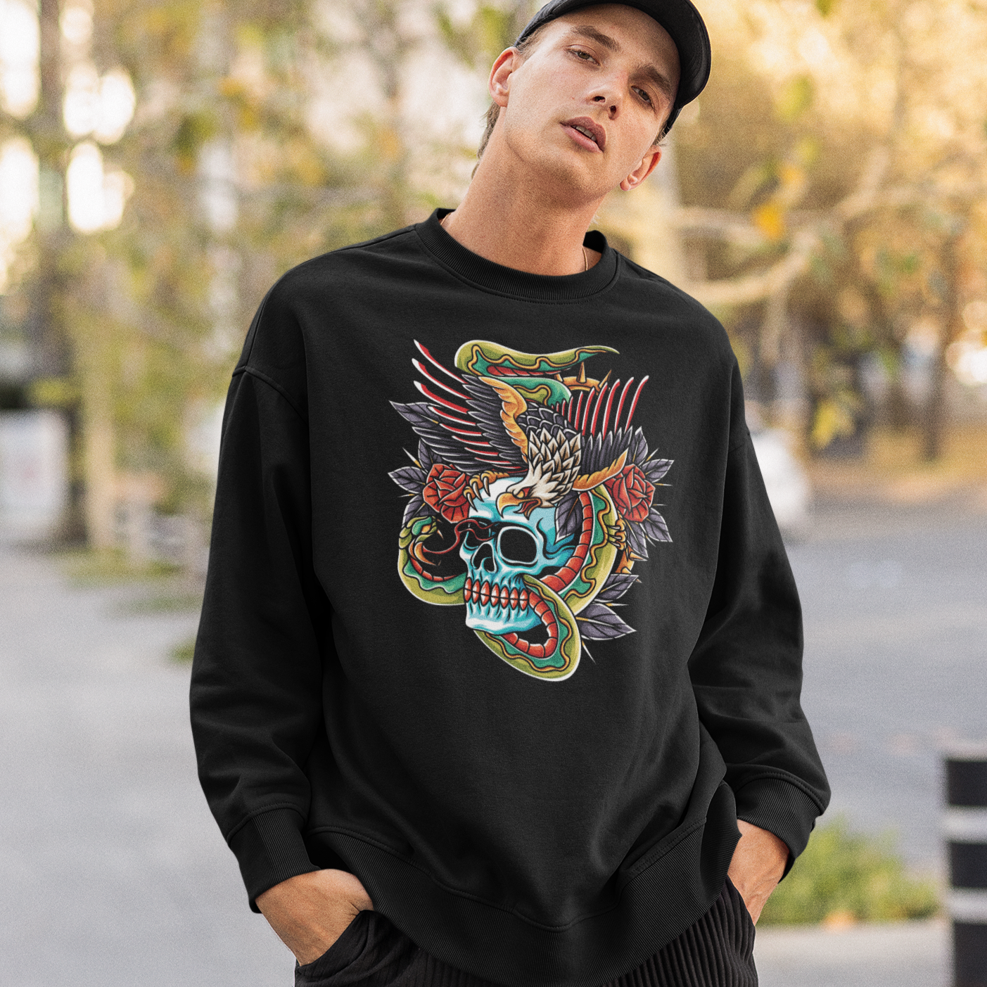classic COLLEGE MUSTA - SNAKE SKULL (00 88)