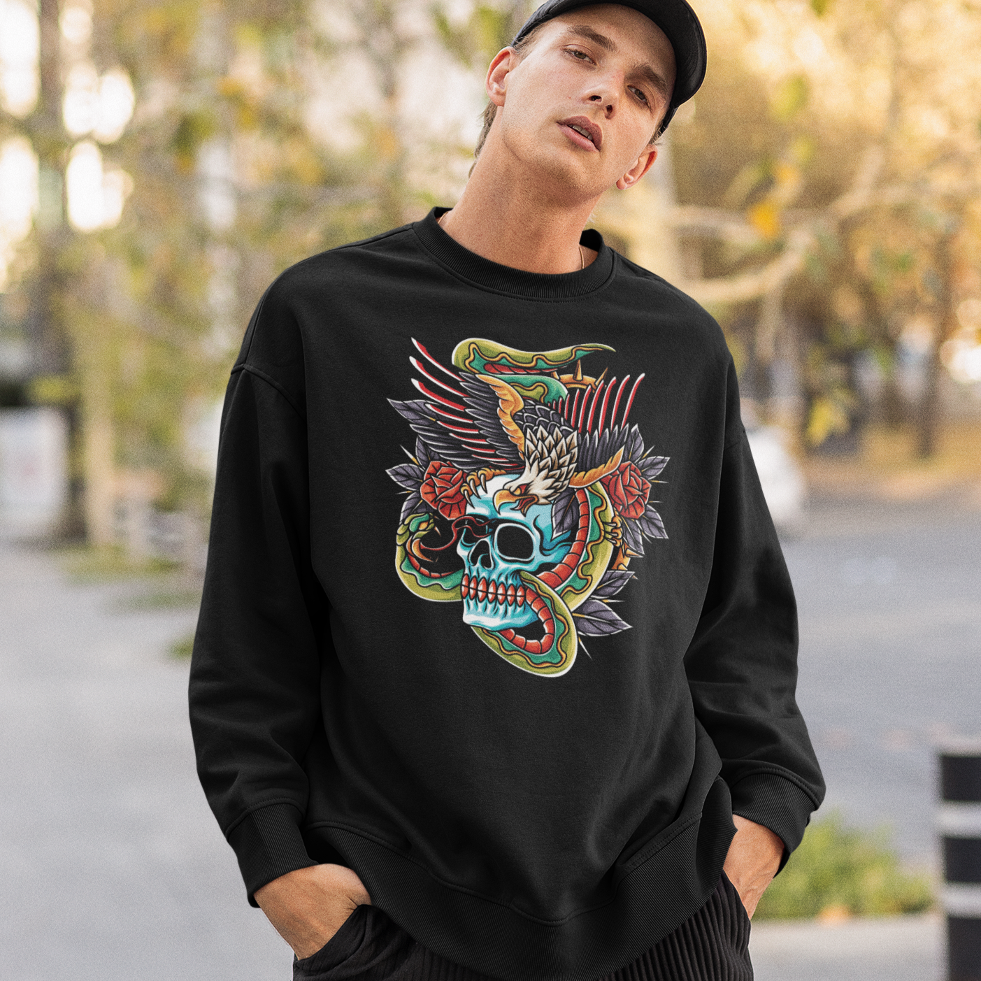 classic COLLEGE MUSTA - SNAKE SKULL (00 2734)