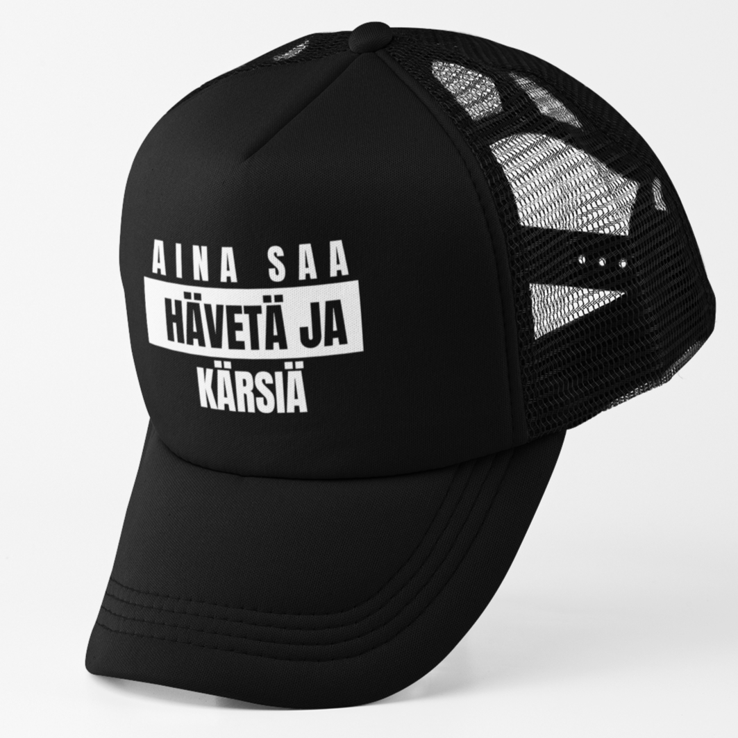 Verkkoperälippis AINA SAA KÄRSIÄ (2044)