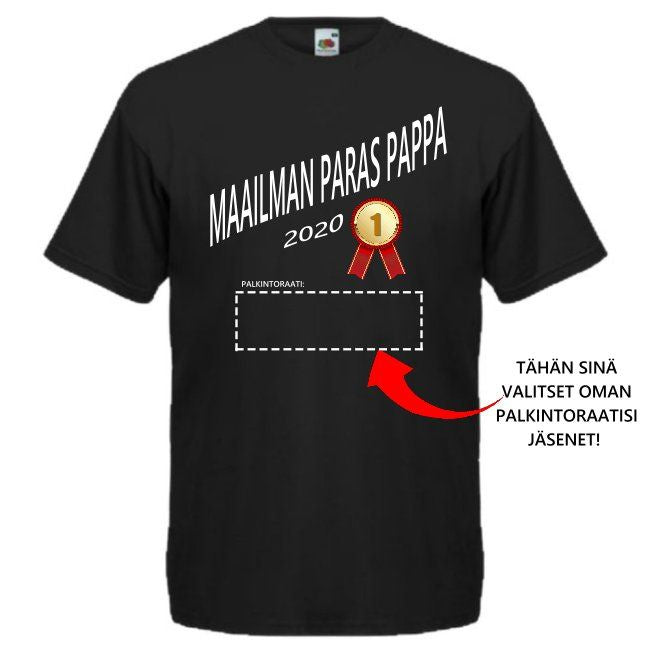 PERSONOITU T-PAITA PALKINTORAATI PAPPA musta