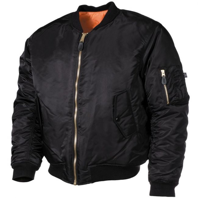 MAX FUCHS MA-1 PILOTTITAKKI -  Bomber Jacket (musta)