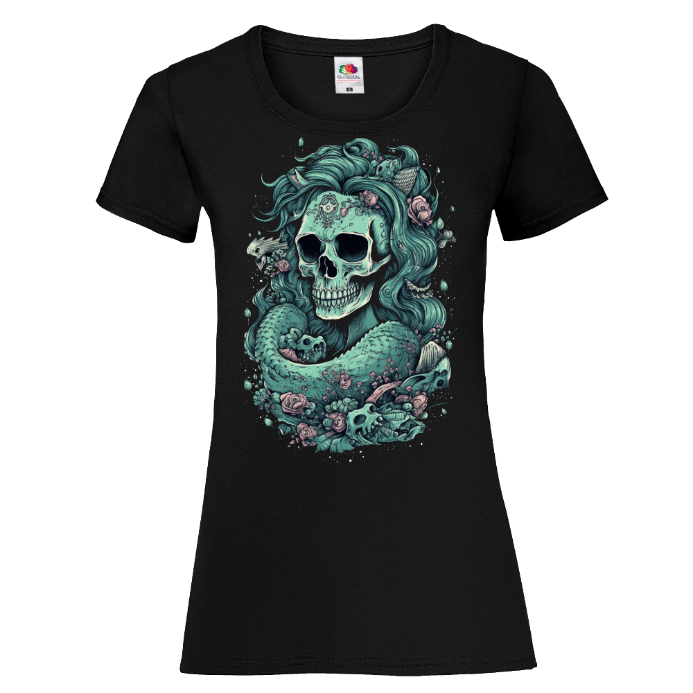 NAISTEN PAITA - Cartoon Mermaid skull (3102)