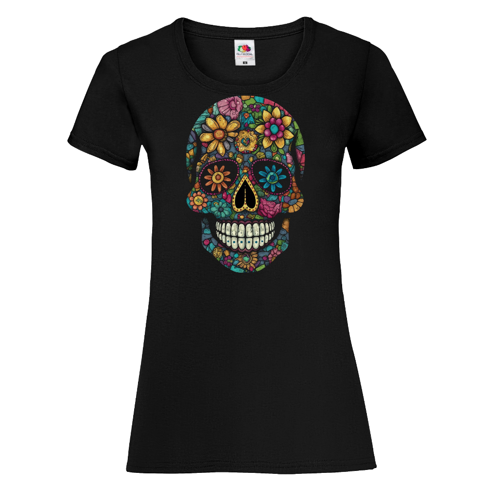 NAISTEN PAITA - Cartoon Sugar skull mosaic (407)
