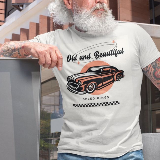 T-Paita luonnonvalkoinen - OLD AND BEAUTIFUL - SPEED KINGS (00 439)