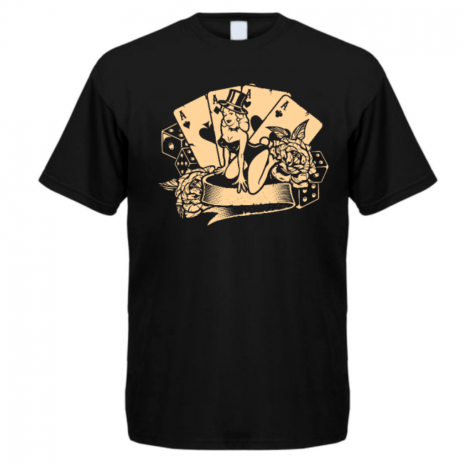 ROKKI T-PAITA MUSTA - CARDS (00 1111)