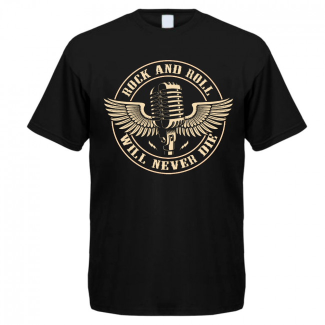 ROKKI T-PAITA MUSTA - ROCK AND ROLL (00 2275)