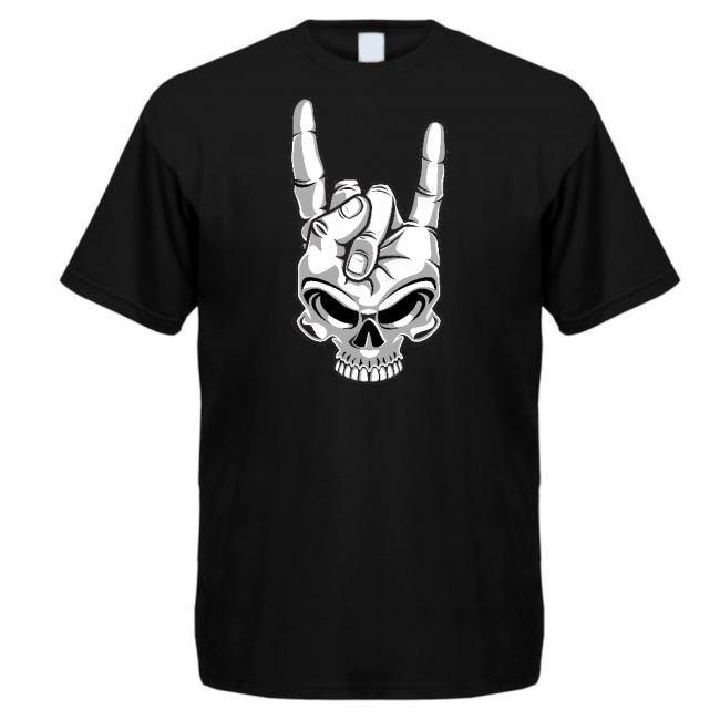 ROKKI T-PAITA musta - SKULL FINGERS (00 1101)