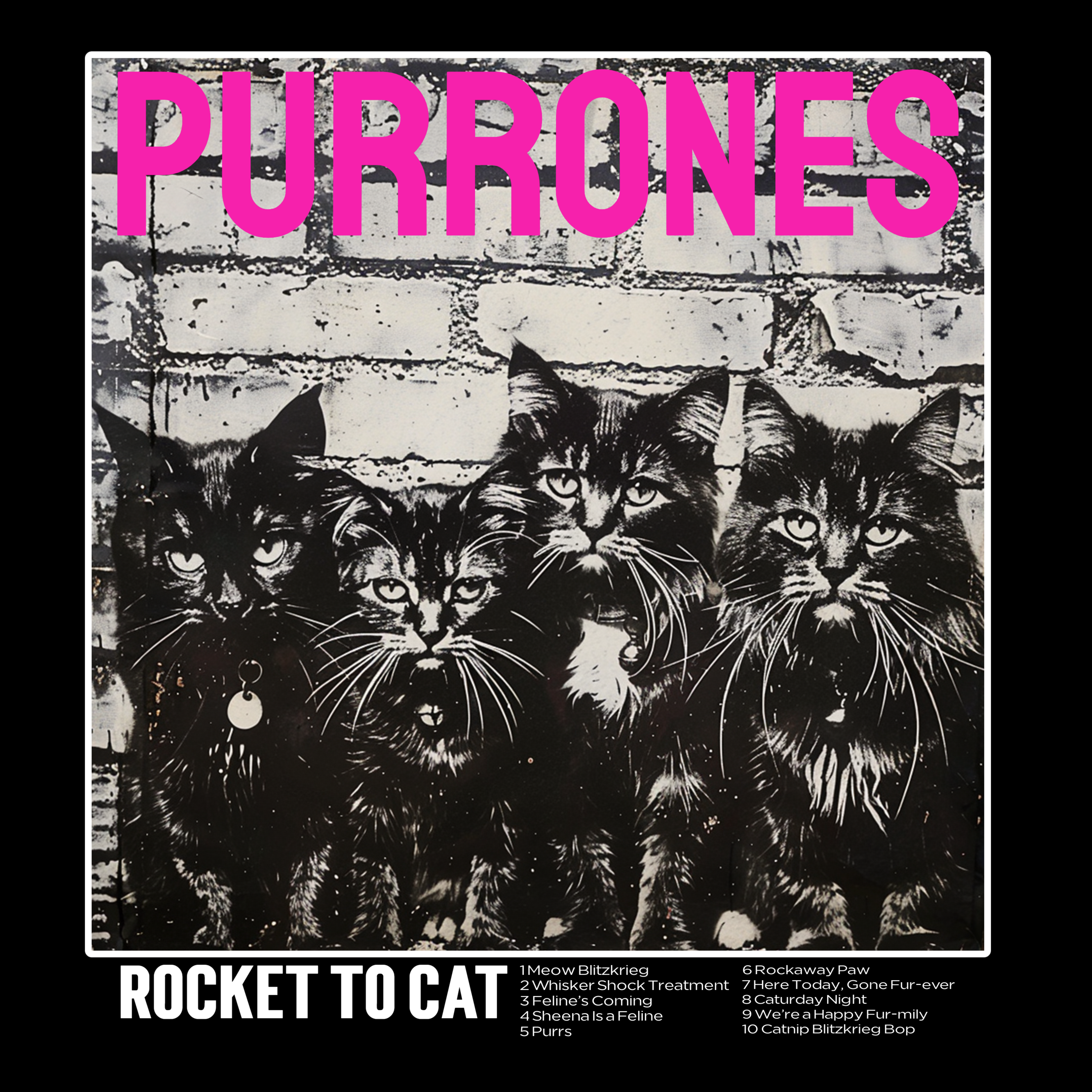 KISSABÄNDI T-PAITA MUSTA - PURRONES (2931)