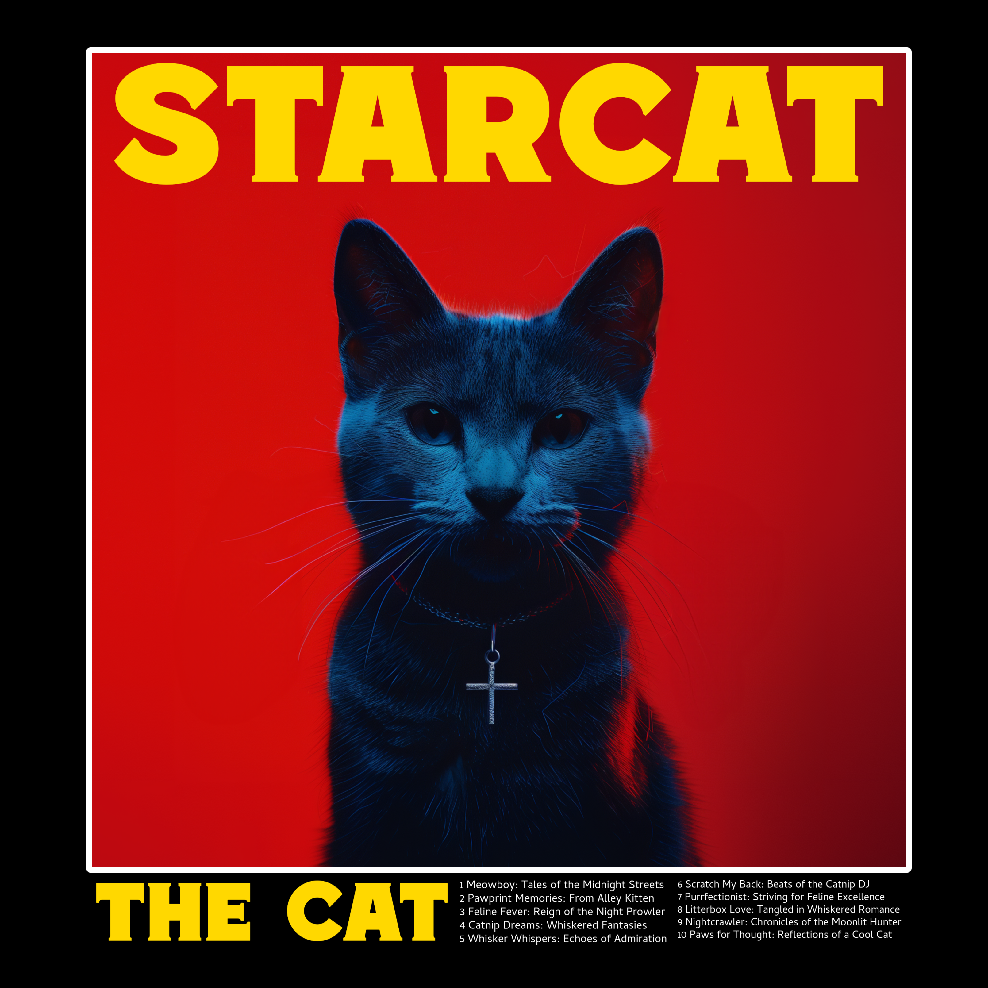 KISSABÄNDI T-PAITA MUSTA - STARCAT (2930)