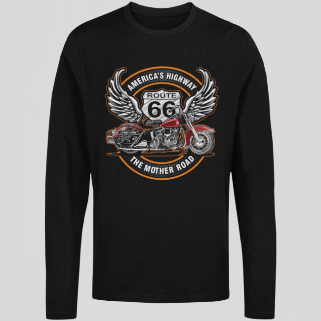 PITKÄHIHAINEN T-PAITA MUSTA - THE MOTHER ROAD -PINETA (00 1935)