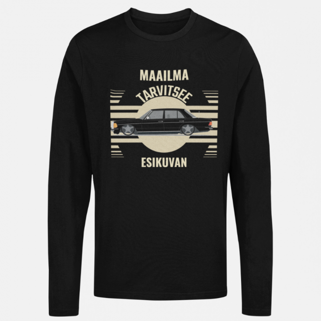 RETRO CAR Pitkähihainen Paita musta - MAAILMA TARVITSEE ESIKUVAN (00 1973)