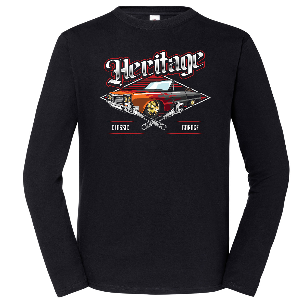 PITKÄHIHAINEN T-PAITA MUSTA - HERITAGE