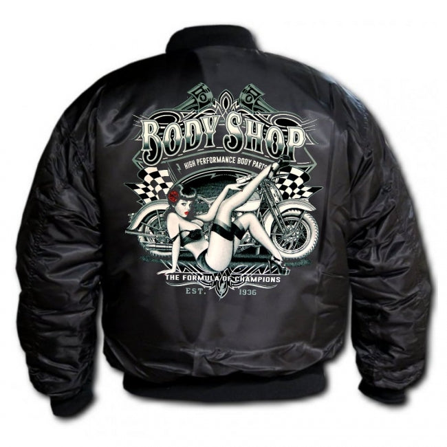 MA-1 PILOTTITAKKI - BODY SHOP BIKER PIN UP (497)