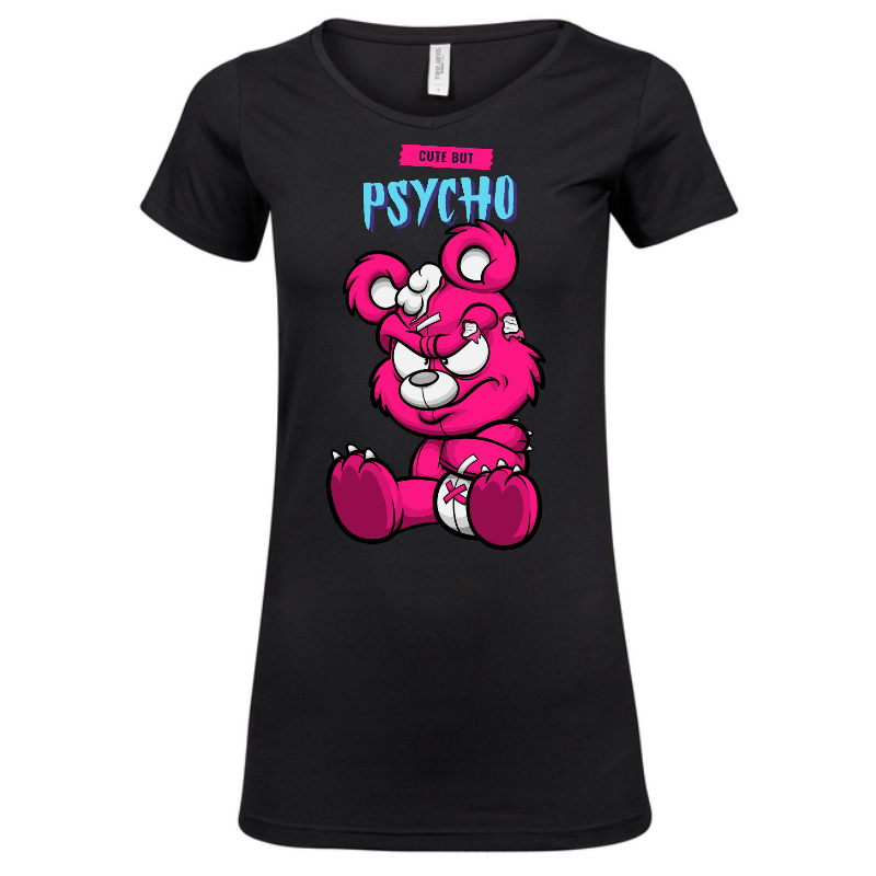 NAISTEN EXTRAPITKÄ PAITA - CUTE BUT PSYCHO (00 227)